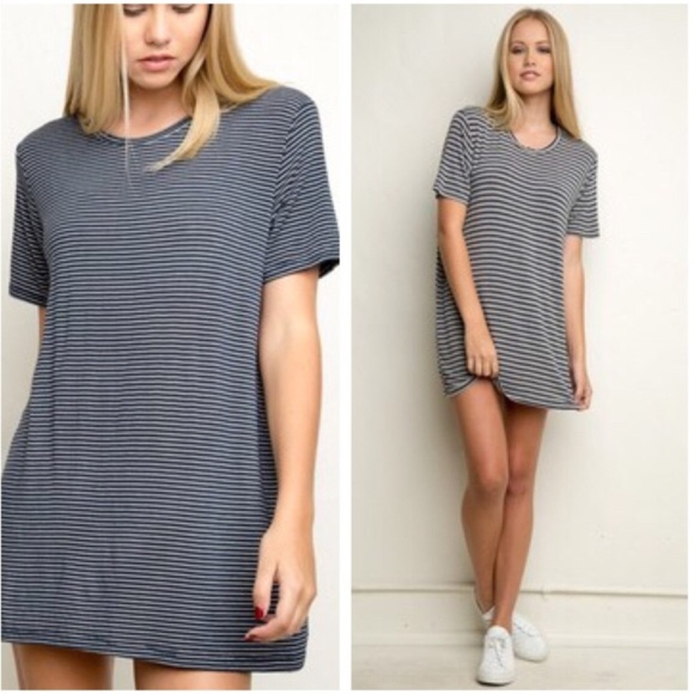 Brandy Melville Pocket Stripped Tee Dress - Picture 1 of 4